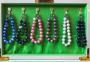 Hazel & Marie: Cultured Pearl bracelet large lavender, purple pearls hanging