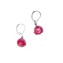 Load image into Gallery viewer, Hazel &amp; Marie: Cultured Pearl earrings on sterling silver in hot pink