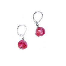 Load image into Gallery viewer, Hazel & Marie: Cultured Pearl earrings on sterling silver in hot pink