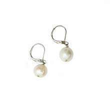 Load image into Gallery viewer, Hazel & Marie: Cultured Pearl earrings on sterling silver in natural white