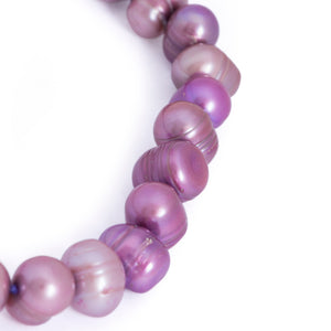 Hazel & Marie: Cultured Pearl bracelet large lavender, purple pearls shape