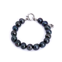 Load image into Gallery viewer, Hazel &amp; Marie: Cultured Pearl bracelet large black pearls