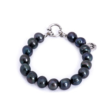 Load image into Gallery viewer, Hazel & Marie: Cultured Pearl bracelet large black pearls