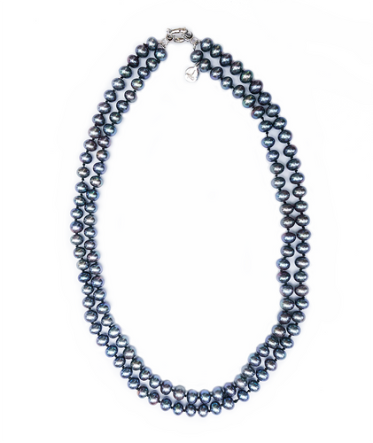 Fifth Avenue Pearl Necklace in Noir