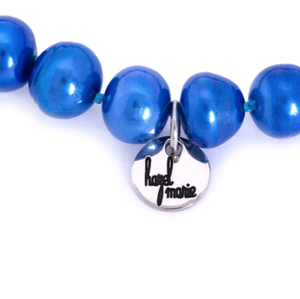 Hazel & Marie: Cultured Pearl bracelet large blue pearls with tag