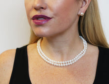 Load image into Gallery viewer, Hazel & Marie: AA quality cultured pearl necklace with two strands