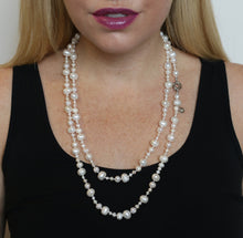Load image into Gallery viewer, Gatsby Pearl Necklace in Slate