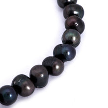 Load image into Gallery viewer, Hazel &amp; Marie: Cultured Pearl bracelet large black pearls with round shape