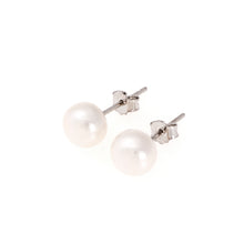 Load image into Gallery viewer, Pearl studs, pearl earrings, natural, white pearls, bridesmaid gifts, bat mitzvahJ crew, Mikimoto, natural pearls, dyed pearls, colored pearls