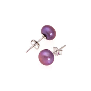 Pearl studs, pearl earrings, natural, purple, lavender, blue pearls, bridesmaid gifts, bat mitzvah, J Crew, Mikimoto, natural pearls, dyed pearls, colored pearls