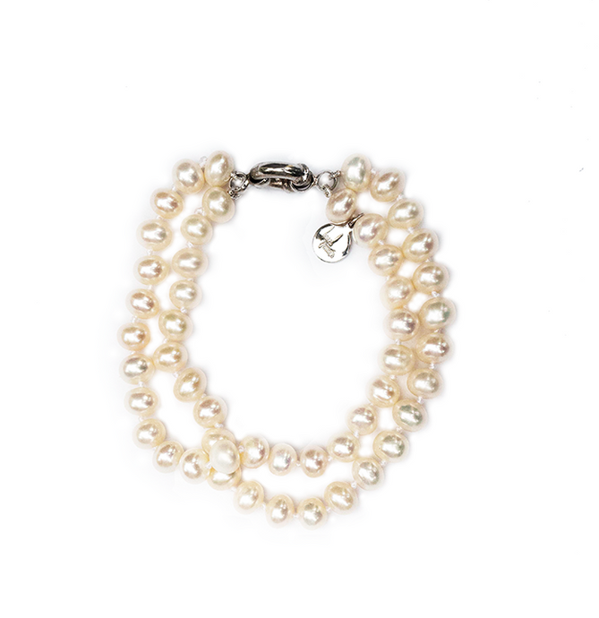 Hazel & Marie: Cultured pearl bracelet with two strands