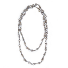 Load image into Gallery viewer, Gatsby Pearl Necklace in Pewter