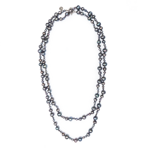 Gatsby Pearl Necklace in Slate