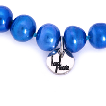 Load image into Gallery viewer, Hazel &amp; Marie: Cultured Pearl bracelet large blue pearls with tag