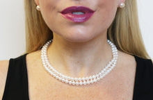 Load image into Gallery viewer, Hazel &amp; Marie: AA quality cultured pearl necklace with two strands