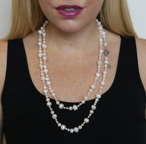 Gatsby Pearl Necklace in Pewter