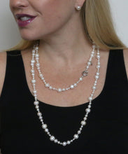 Load image into Gallery viewer, Gatsby Pearl Necklace in Pewter