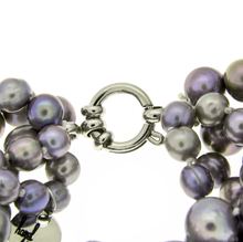 Load image into Gallery viewer, Signature Twist Pearl Necklace in Pewter